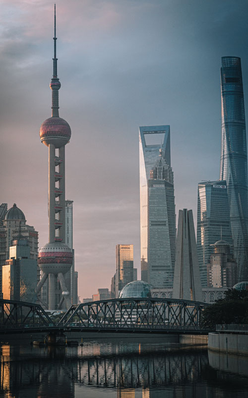China Marketing Agency iSpiderMedia, background image of Shanghai from Suzhou creek.